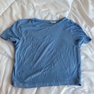 Blue Zara crop t shirt
